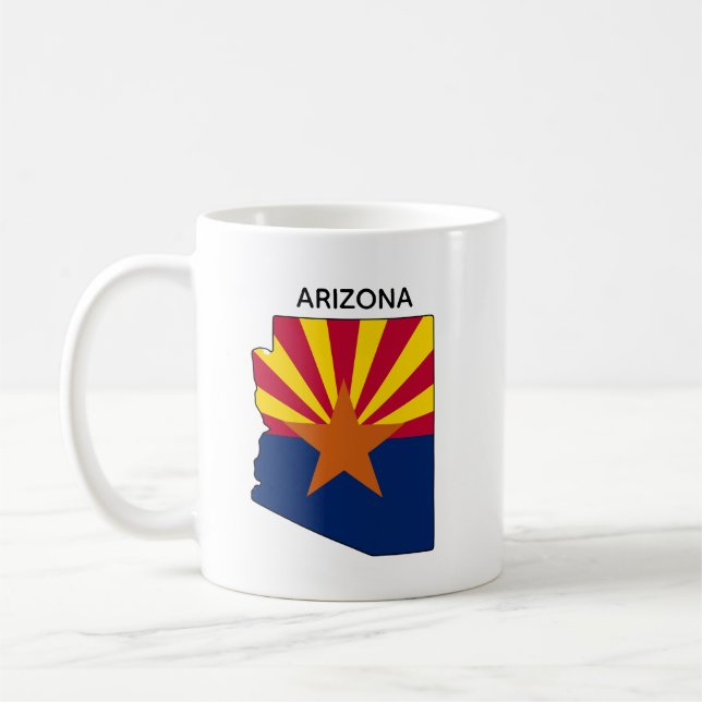 Caneca De Café Sinalizador de Mapa de Estado de Arizona Personali (Esquerda)