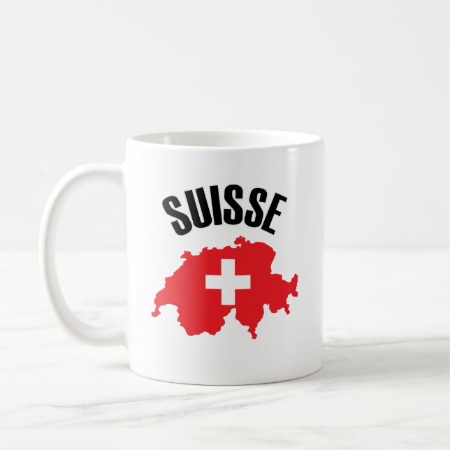 Caneca De Café Sinalizador de Mapa de Suiça do Suisse (Esquerda)