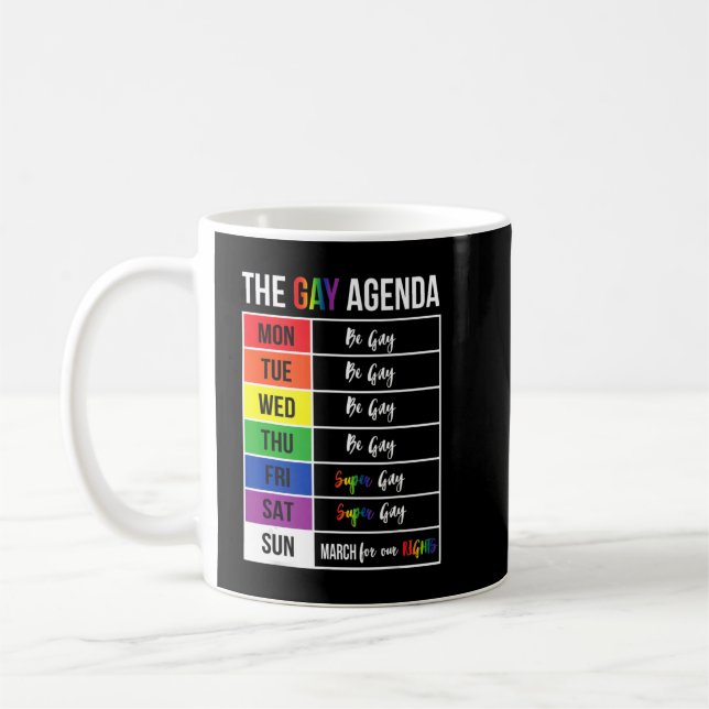 Caneca De Café Sinalizador de Orgulho de Agenda Super Gay Lgbtq I (Esquerda)