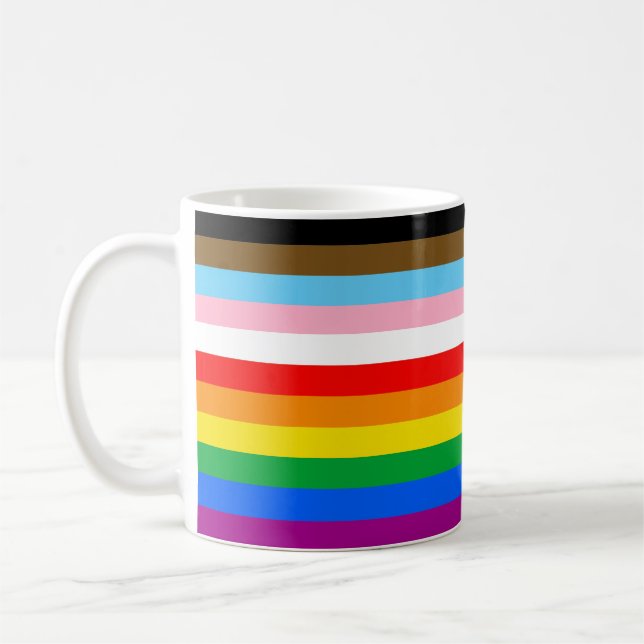 Caneca De Café Sinalizador de Orgulho Inclusivo LGBTQ+ (Esquerda)