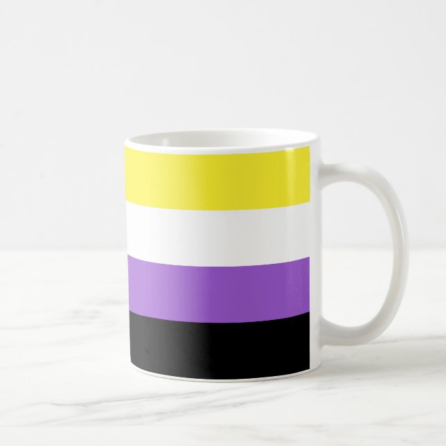 Caneca De Café Sinalizador de Orgulho Não Binário (Direita)