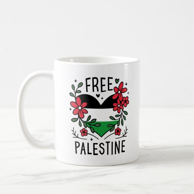 Caneca De Café Sinalizador de palestina livre (Esquerda)