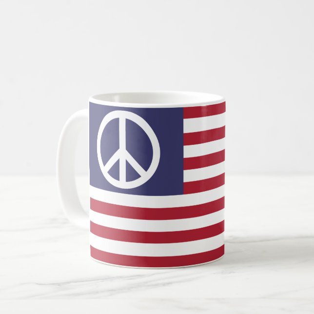 Caneca De Café Sinalizador de Paz dos Estados Unidos (Frente Esquerda)