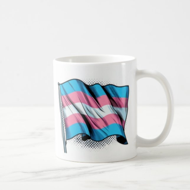 Caneca De Café Sinalizador de Prioridade Trans (Direita)