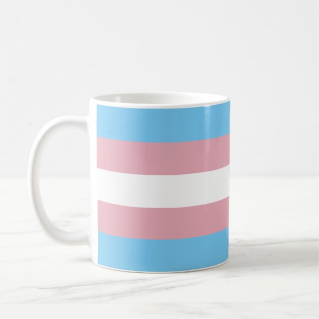 Caneca De Café Sinalizador de Prioridade Trans (Esquerda)