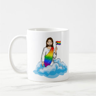 Caneca De Café Sinalizador de Progresso do Rainbow Jesus
