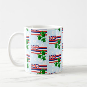 Caneca De Café Sinalizador do Havaí e Tartarugas do Mar Verde Fl