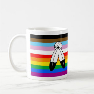 Caneca De Café Sinalizador do Orgulho de Progresso de Duas Espiri