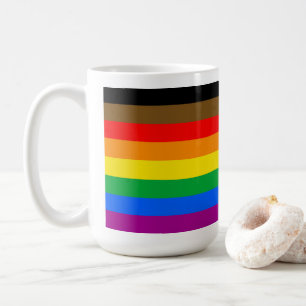 Caneca De Café Sinalizador do orgulho LGBTQ (8 listras)