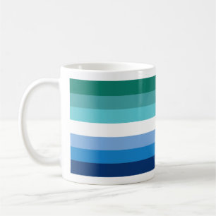 Caneca De Café Sinalizador do Orgulho Masculino Gay (Azure)