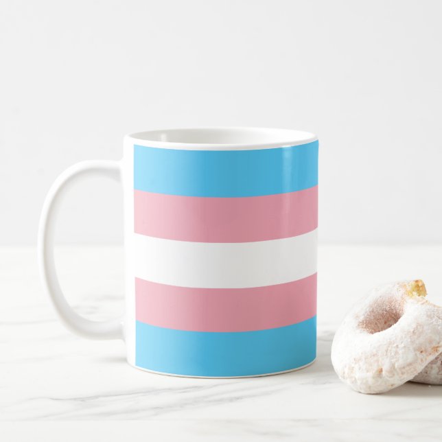 Caneca De Café Sinalizador do Orgulho Transgênero (Com Donut)