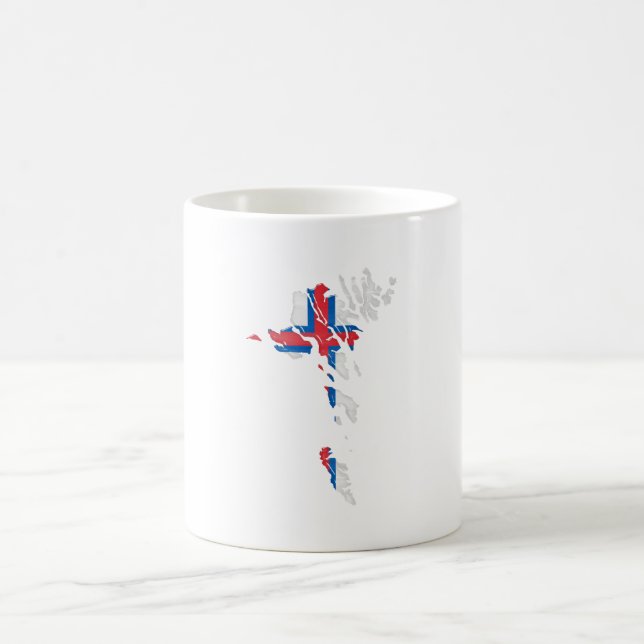 Caneca De Café Sinalizador e mapa das Ilhas Faroé (Centro)