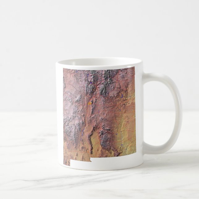 Caneca De Café Sinalizador Novo México + Mug de Mapa (Direita)
