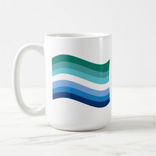 Caneca De Café Sinalizador ondulado do Orgulho Masculino Gay Azur