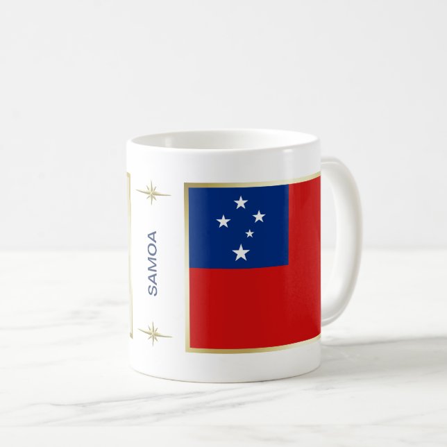 Caneca De Café Sinalizador Samoa + Mug de Mapa (Frente Esquerda)