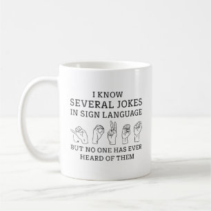 Caneca De Café Sinalizar Piadas de Idioma