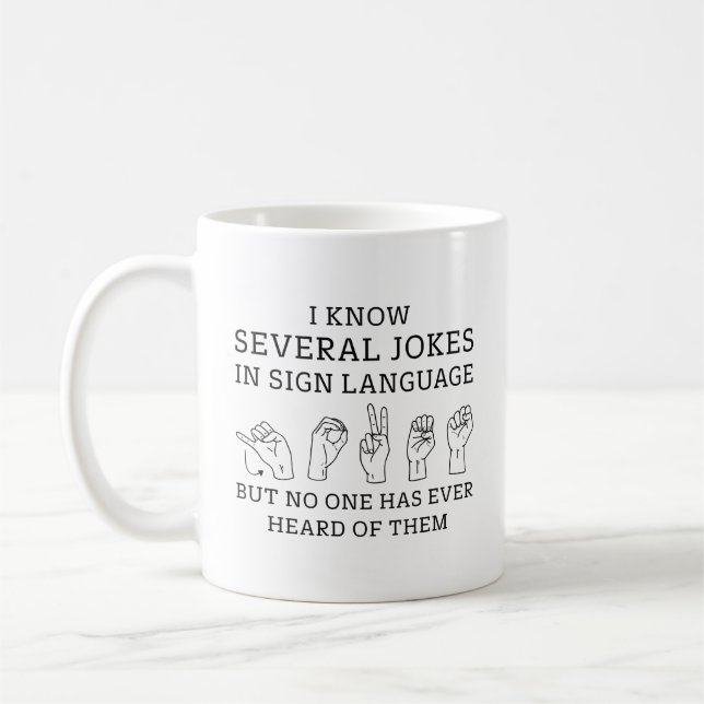 Caneca De Café Sinalizar Piadas de Idioma (Esquerda)
