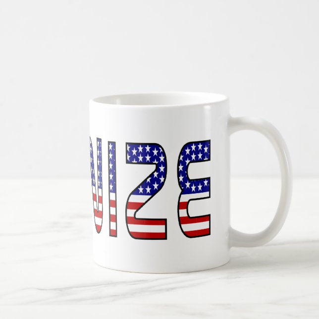 Caneca De Café Sindicalize-se em Cores da Bandeira dos EUA (Direita)