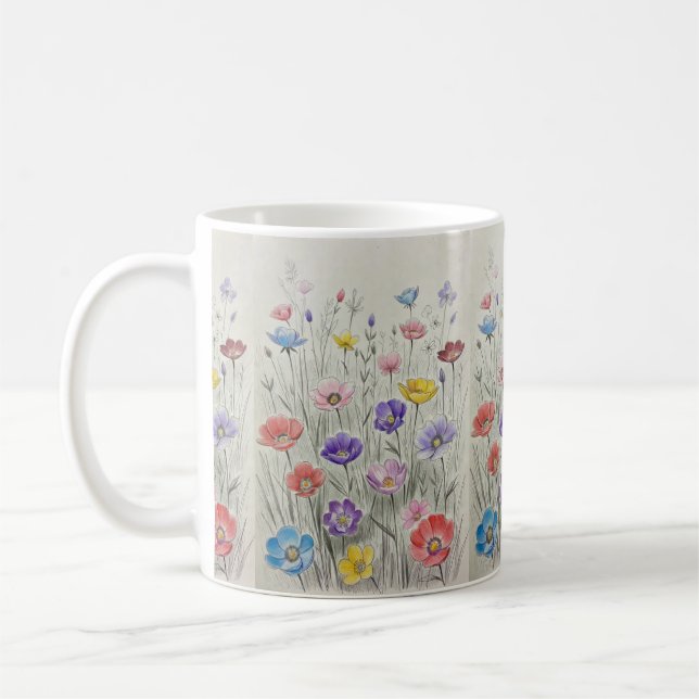 Caneca De Café Sinfonia de Flores Silvestres (Esquerda)
