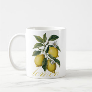 Caneca De Café Sinfonia de limão vintage Golden Citrus