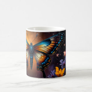 Caneca De Café Sinfonia do Crepúsculo: Borboleta em um Jardim Cós