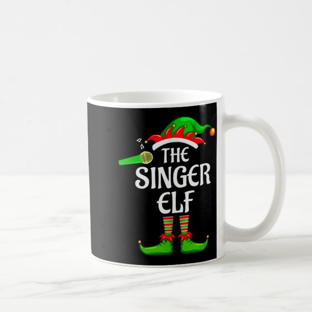 Caneca De Café Singer Elf Matching Family Group Christmas Party P (Direita)