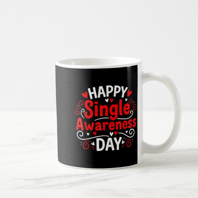 Caneca De Café Single Awareness Day Funny Anti-valentine Humor De (Direita)