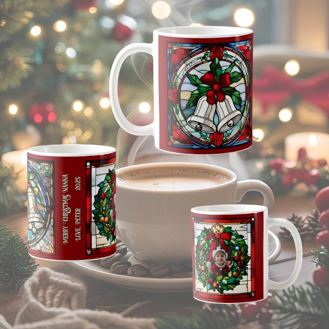 Caneca De Café Sininhos de Prata Vidro Pintado Falso (Criador carregado)