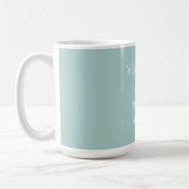 Caneca De Café Sino de Natal Creme com Laço Azul Bonito