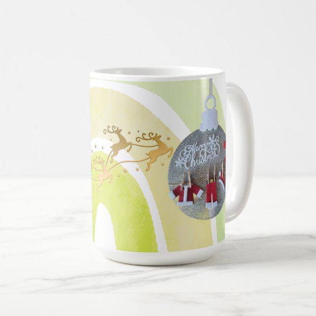 Caneca De Café Sino de Natal Macio Simples Divertido Fofo (Frente Esquerda)