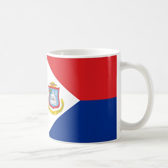 Caneca De Café Sint Maarten Flag Mug: Comemora o Orgulho do Carib (Direita)
