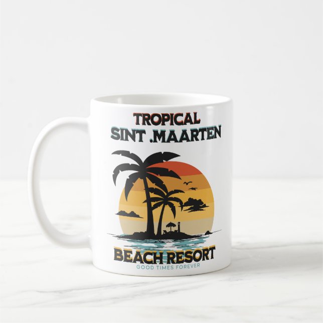 Caneca De Café Sint Maarten Plage Resort Tropicale (Esquerda)