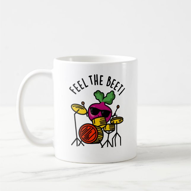 Caneca De Café Sinta A Beterraba Engraçada, Veggie Pun (Esquerda)
