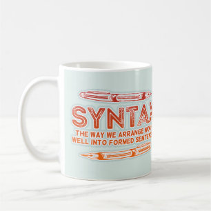 Caneca De Café Sintaxe estrutura de sentenças engraçadas Gramátic