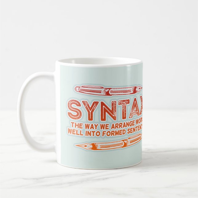 Caneca De Café Sintaxe estrutura de sentenças engraçadas Gramátic (Esquerda)