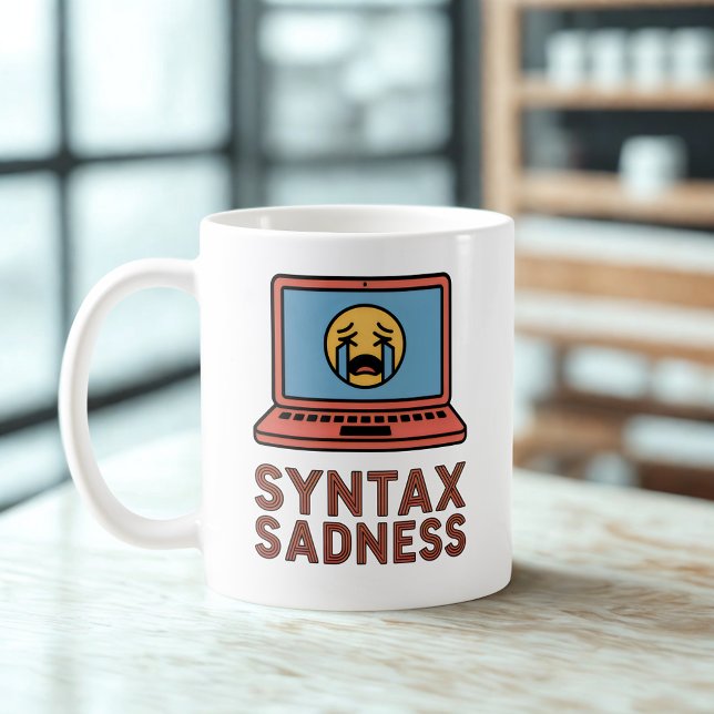 Caneca De Café Sintaxe Tristeza | Desenho de Esgotamento de Codif (Criador carregado)