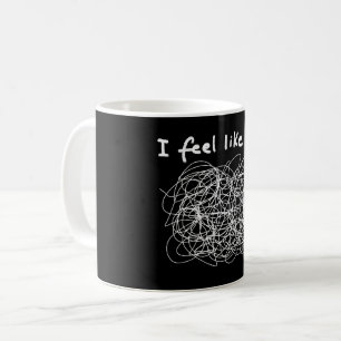 Caneca De Café sinto como este desenho engraçado rabiscado de lin