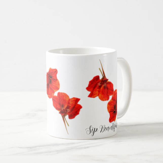 Caneca De Café Sip Belamente 11 oz. Café Mug (Nasturtium) (Frente Esquerda)