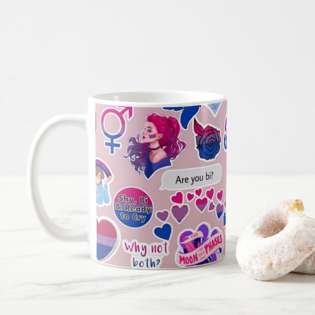Caneca De Café Sip com Orgulho LGBTQ+ Afirmação Mug (Com Donut)
