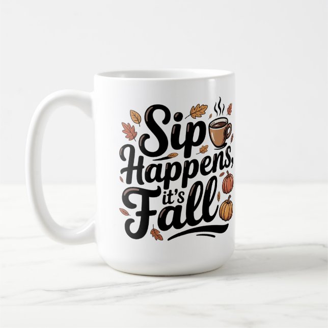 Caneca De Café Sip happens autumn humour Mug (Esquerda)