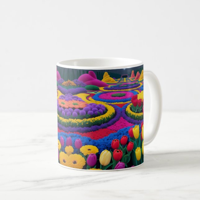 Caneca De Café Sip in Bloom - Jardim Floral (Frente Esquerda)
