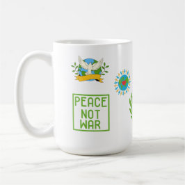 CANECA DE CAFÉ  SIP OF PEACE,NOT WAR  15OZ CERAMIC MUG