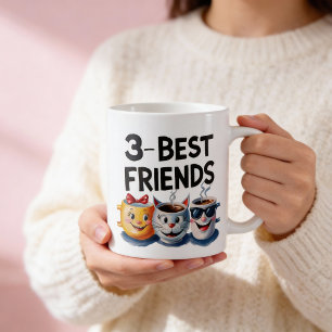 Caneca De Café Sip, Ria, Repita: 3 Melhores Amigos Coffee Mug