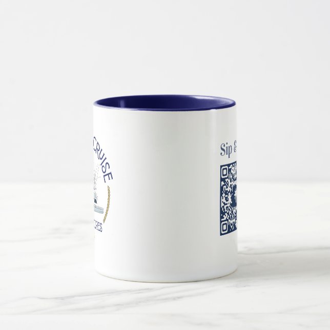 Caneca de café Sip & Sea com código QR (Centro)