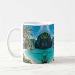 Caneca De Café "Sip to Paradise: Tropical Cove Mug Escape"