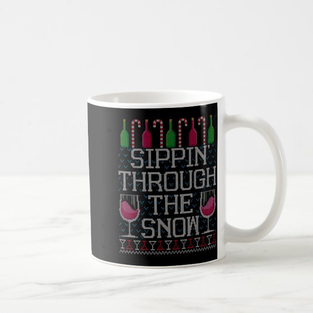 Caneca De Café Sipn' Through The Snow Red Wine Ugly Christmas Swe (Direita)