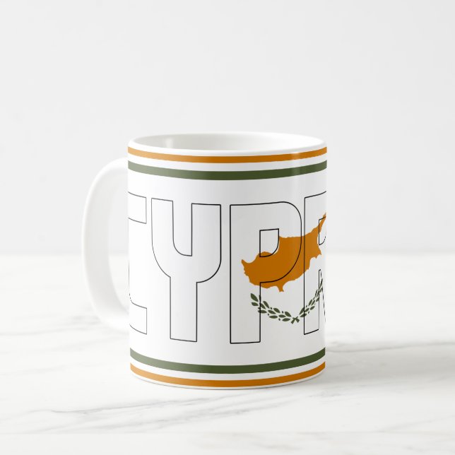 Caneca De Café Sippin' com Chipre Patriótico (Frente Esquerda)