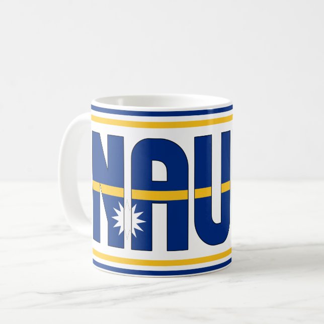 Caneca De Café Sippin' com Nauru Patriotic (Frente Esquerda)