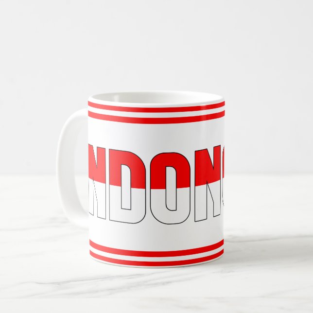 Caneca De Café Sippin' com o Patriótico Indonésia (Frente Esquerda)