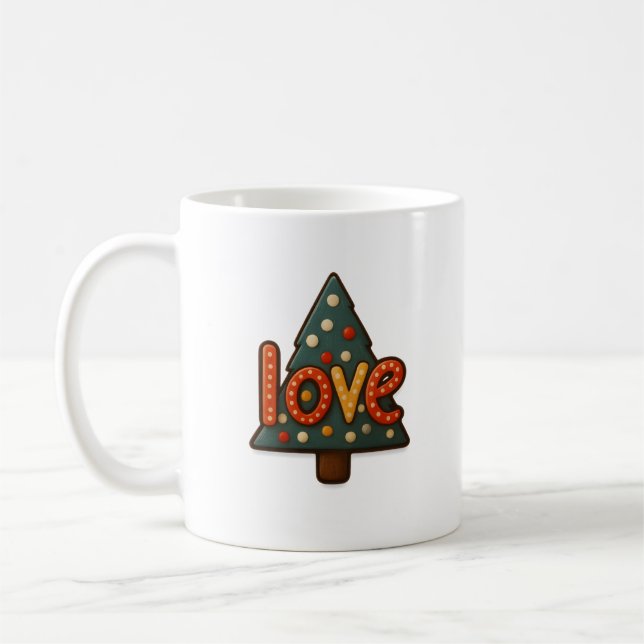 Caneca De Café 🎄 Sippin’ on Love – Holiday Mug with Heart ❤️☕ (Esquerda)